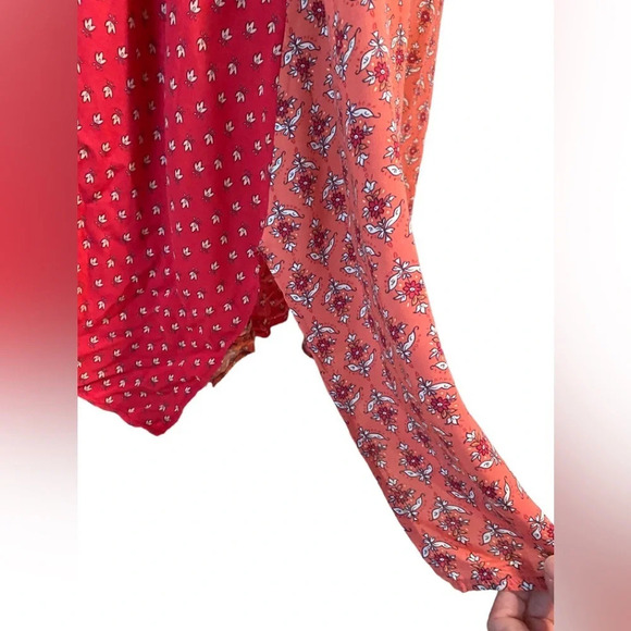 Go Fish Pink Red Floral Maxi Button Down Dress - Picture 7 of 12